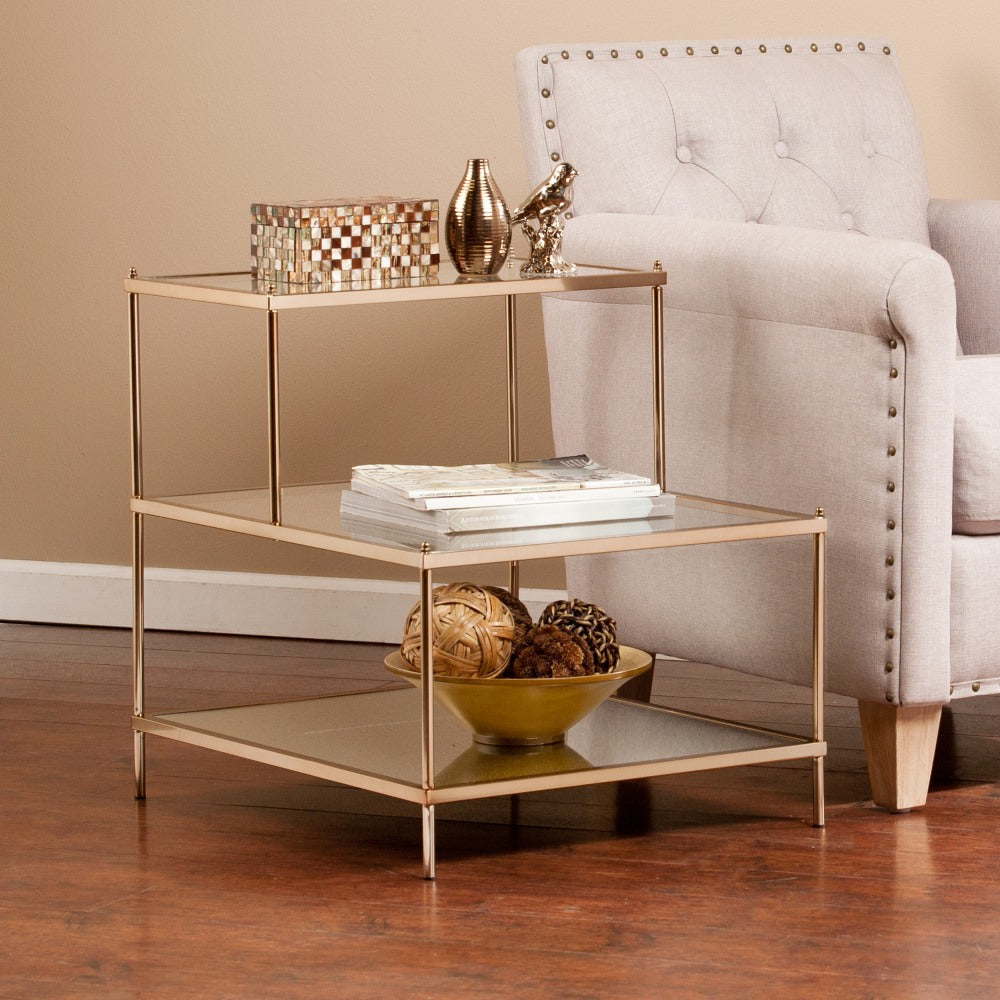 SEI Furniture Knox Accent Table, Rectangular, Gold