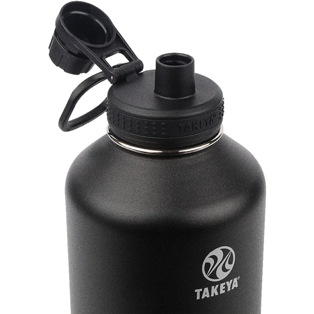 Takeya Actives Spout Reusable Water Bottle, 64 Oz, Onyx