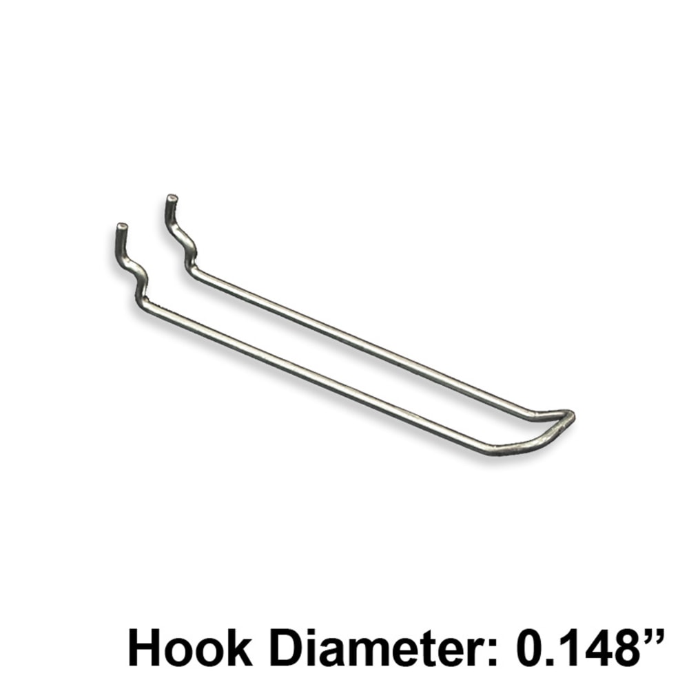 Azar Displays Galvanized Metal Safety Loop Hooks, 6in x 1in, Pack Of 50 Hooks