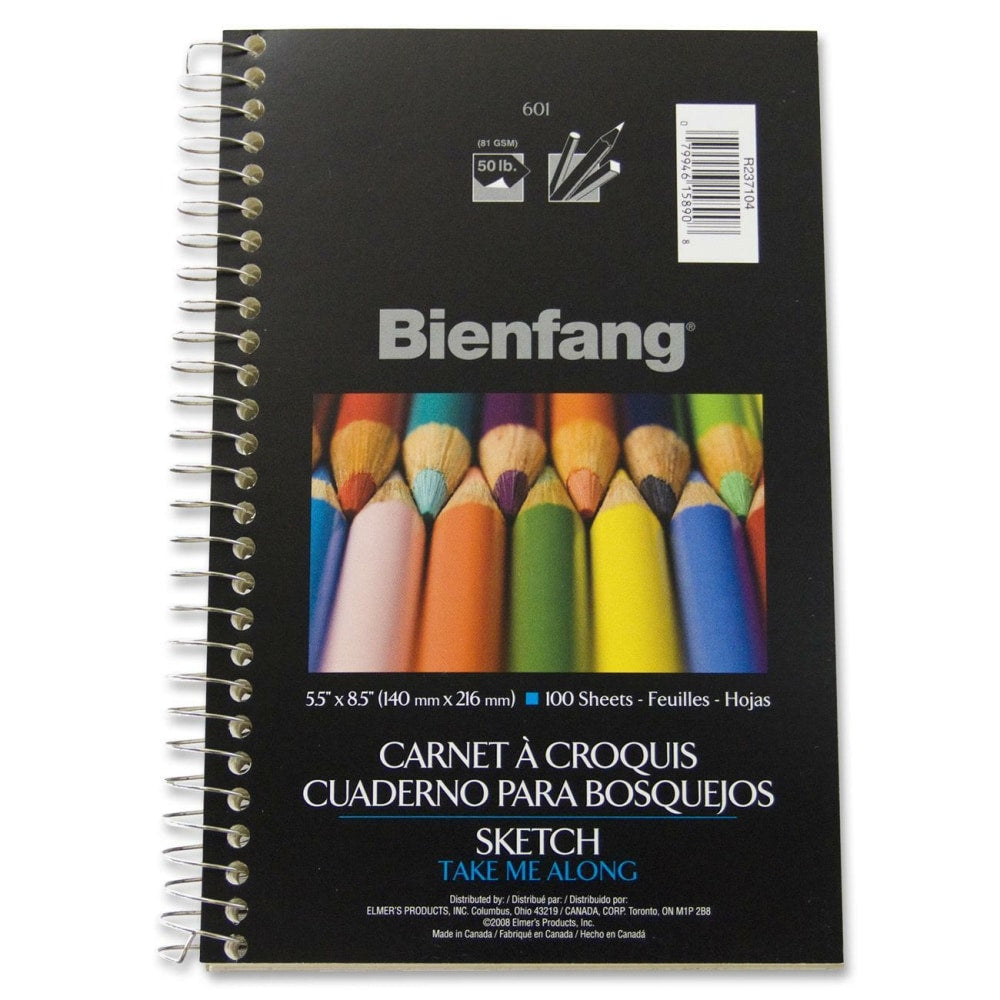 Bienfang Sketchbook, 8 1/2in x 5 1/2in, 100 Sheets (200 Pages), White