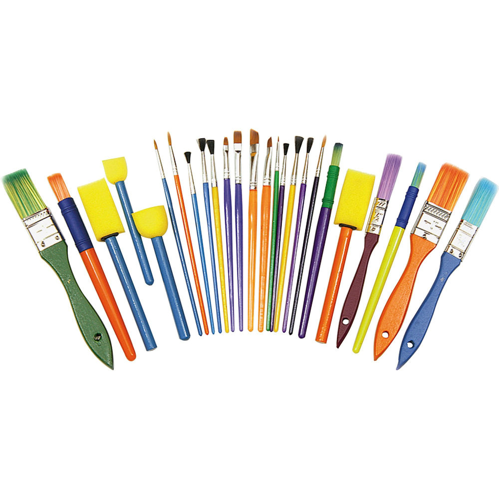 Creativity Street Painting Supplies Starter Brush Set, Assorted Sizes, Pack Of 25