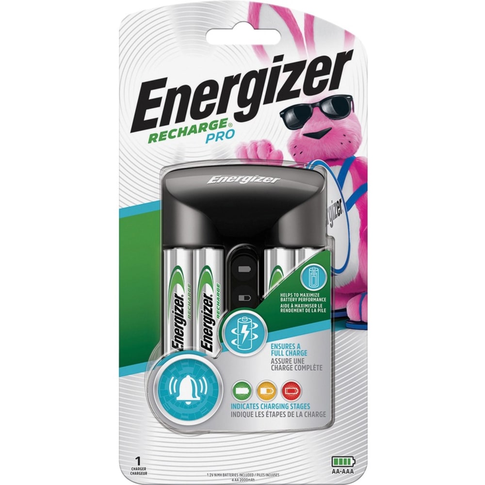 Energizer Recharge Pro AA/AAA Battery Charger - 3 / Carton - 3 Hour Charging - 4 - AA, AAA