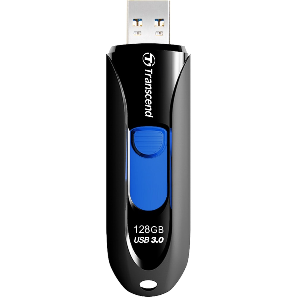 Transcend 128GB JetFlash 790 USB 3.0 Flash Drive - 128 GB - USB 3.0 - Black, Blue