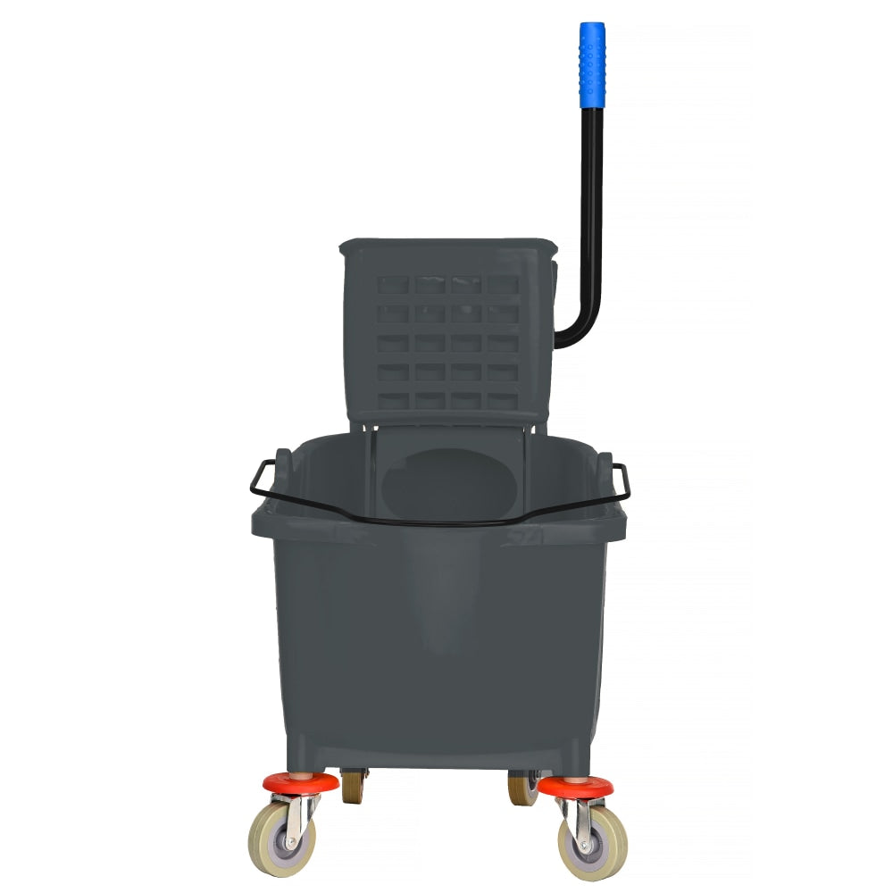 Alpine PVC Mop Bucket With Side Wringer, 36 Qt, 35inH x 15inW x 25inD, Gray