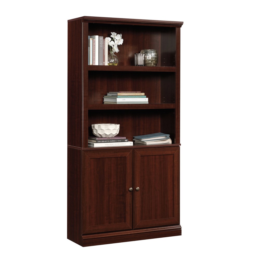 Sauder Select 70inH 5-Shelf Bookcase With Doors, Select Cherry