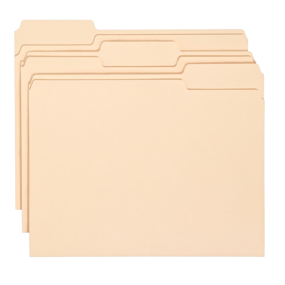 Office Depot Brand Economy File Folders, 1/3 Cut, Letter Size, Manila, Pack Of 150