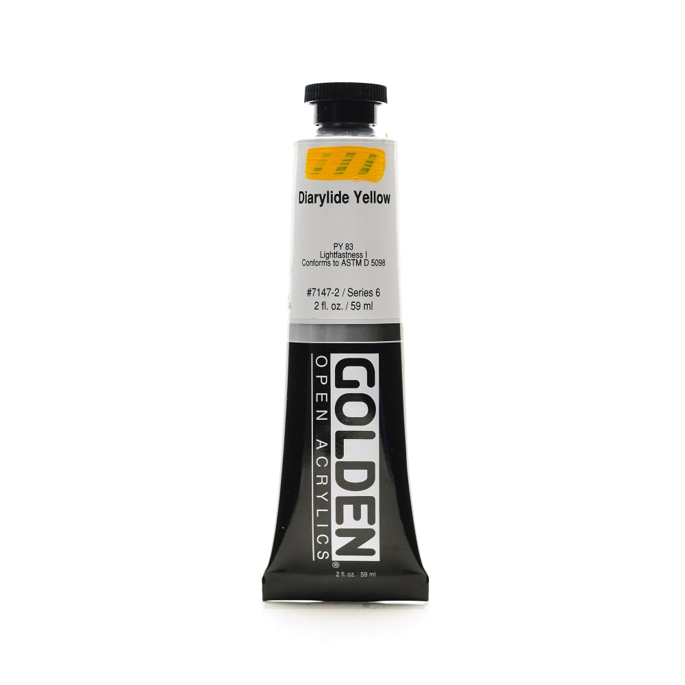 Golden OPEN Acrylic Paint, 2 Oz Tube, Diarylide Yellow