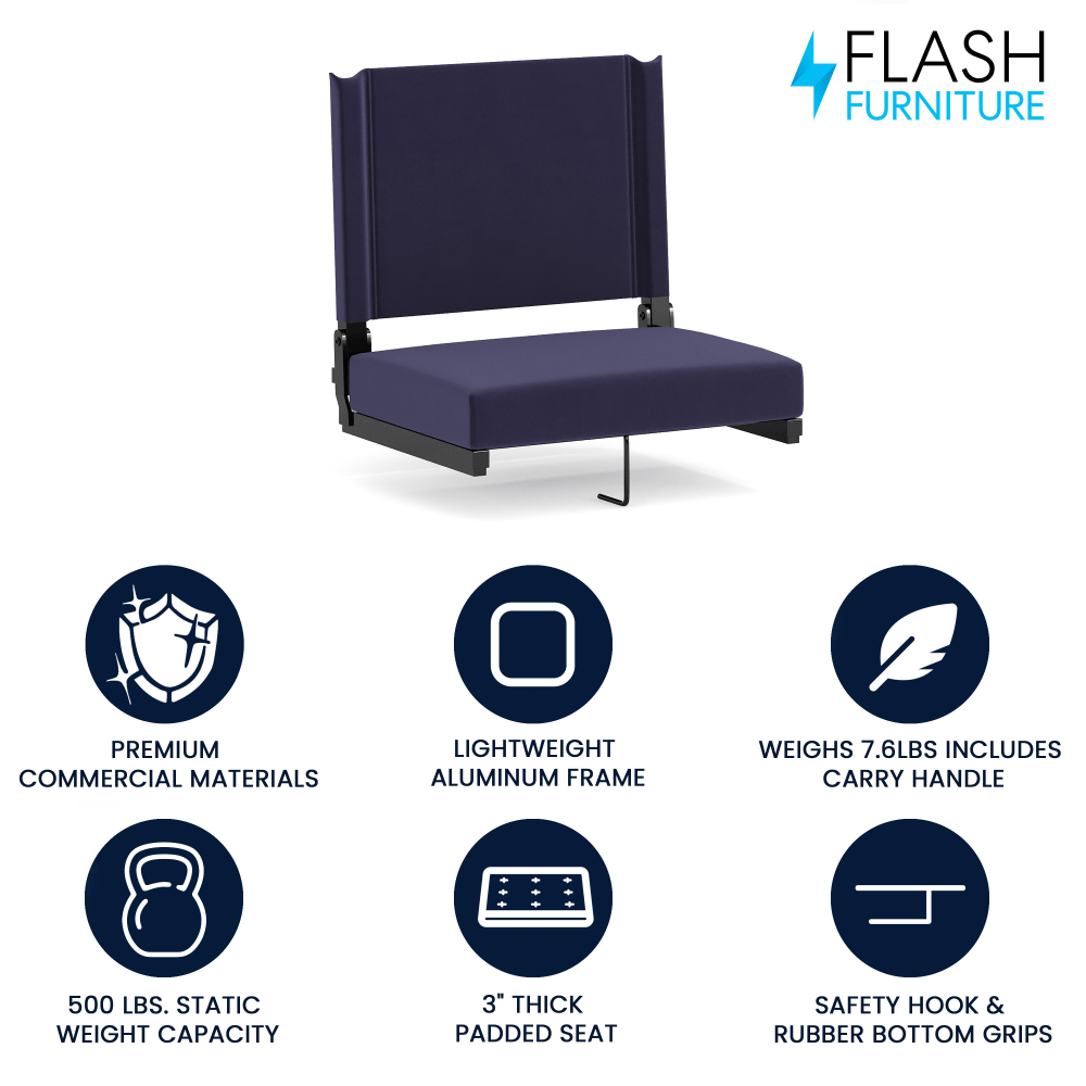 Flash Furniture Grandstand Comfort Seat, Navy/Black