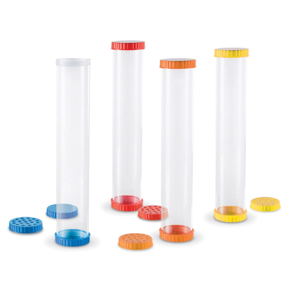 Learning Resources Primary Science Sensory Tubes, 12in x 2 1/2in, Pre-K To Grade 1, Pack Of 4 Tubes