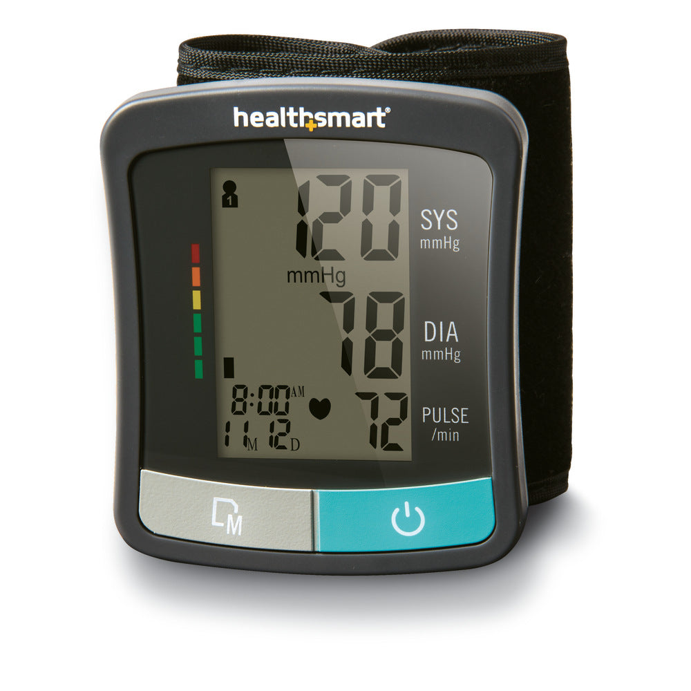 HealthSmart Standard Series Wrist Digital Blood Pressure Monitor, Black/Gray