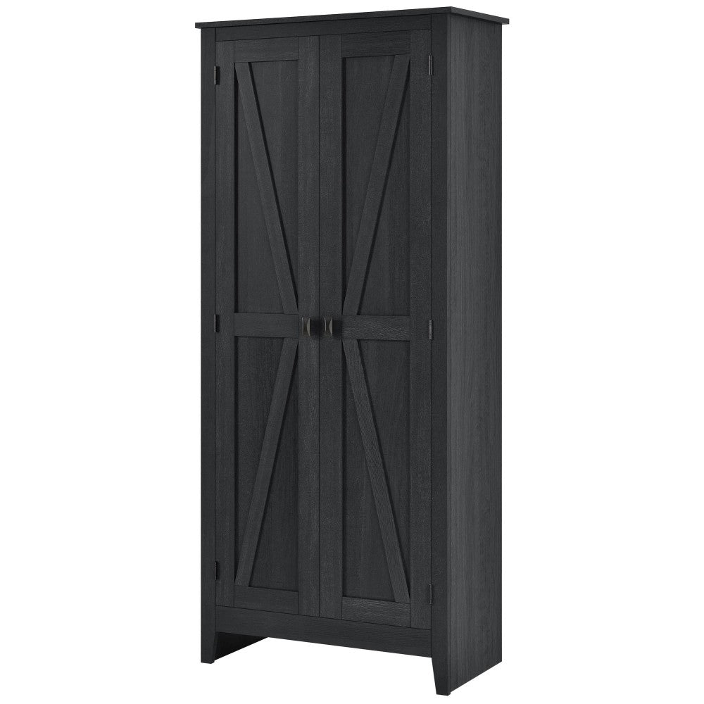 Ameriwood Home Farmington 31 1/2in Wide Storage Cabinet, 4 Shelves, Black Oak