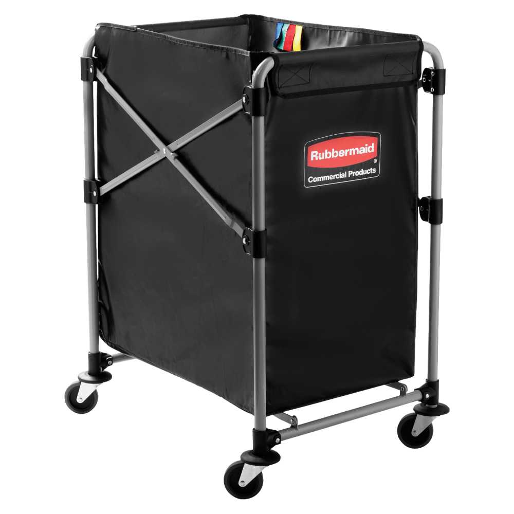 Rubbermaid Collapsible X-Cart, 4-Bushel, 24inH x 20 5/16inW x 24 1/8inD, Black