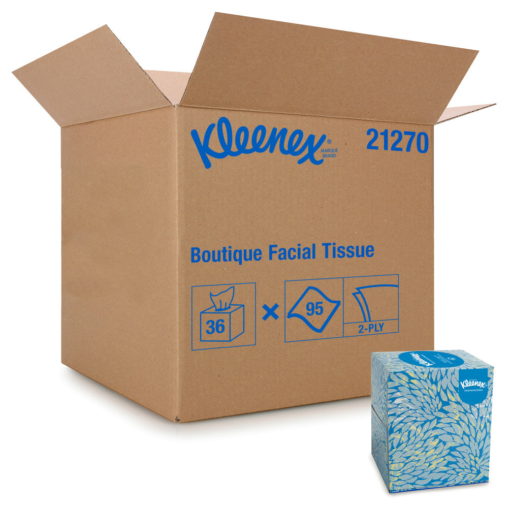 Kleenex Professional Facial Tissue Cube, FSC Certified, White, 95 Tissues Per Box, Case Of 36 Boxes