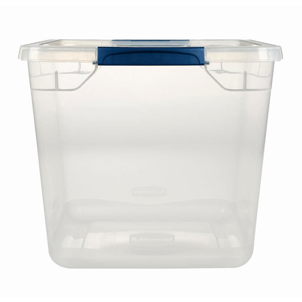 Rubbermaid Cleverstore Storage Tote With Latching Lid, 30 Qt, 18-3/4in x 13-3/8in x 10-1/2in, Clear