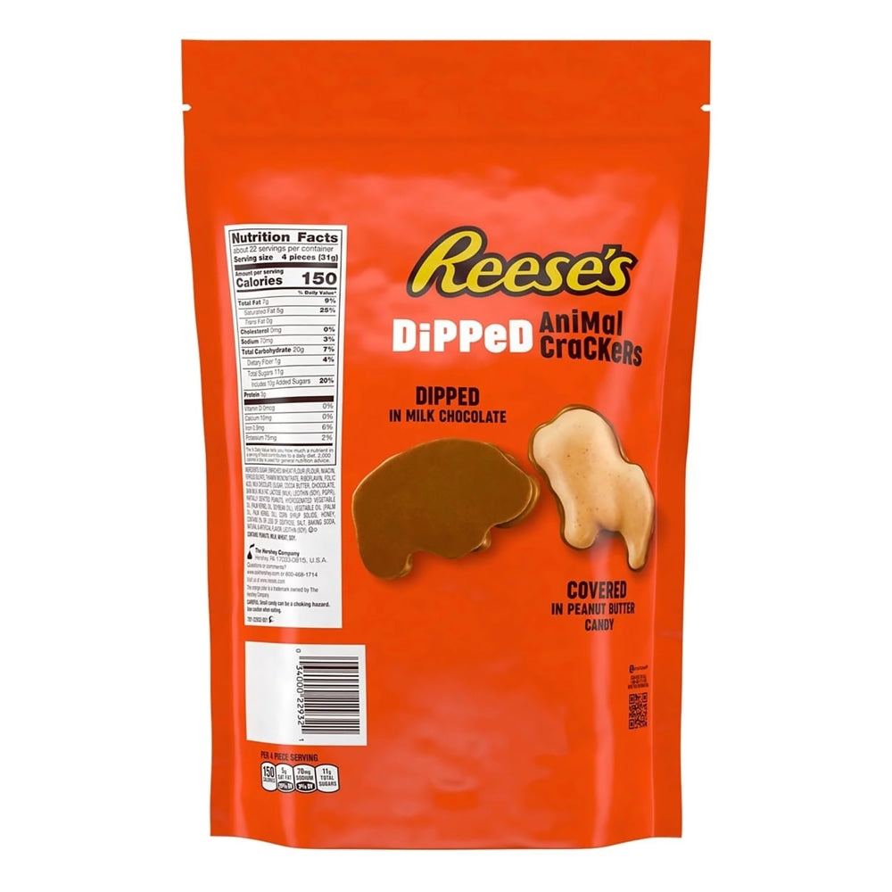 Reeses Milk Chocolate Peanut Butter Dipped Animal Crackers, 24 oz