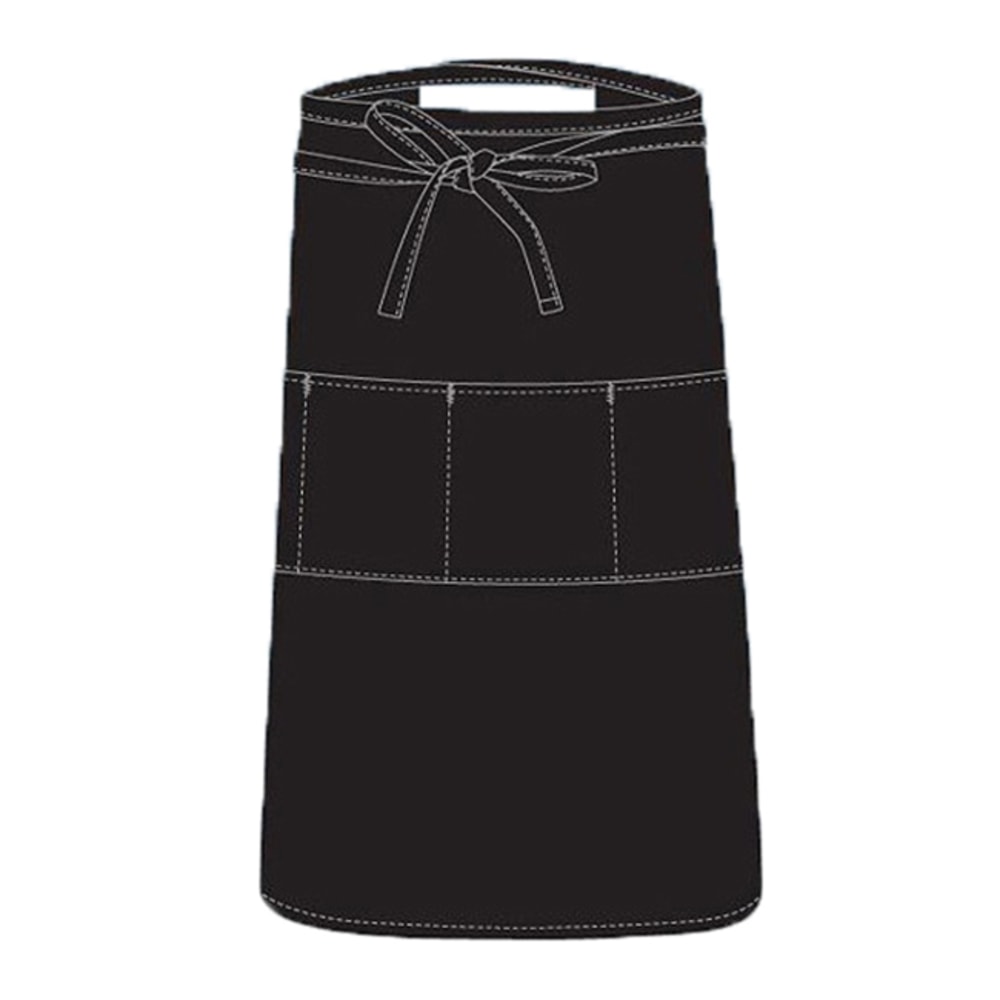 Chef Works Reversible 3-Pocket Apron, One Size, Black