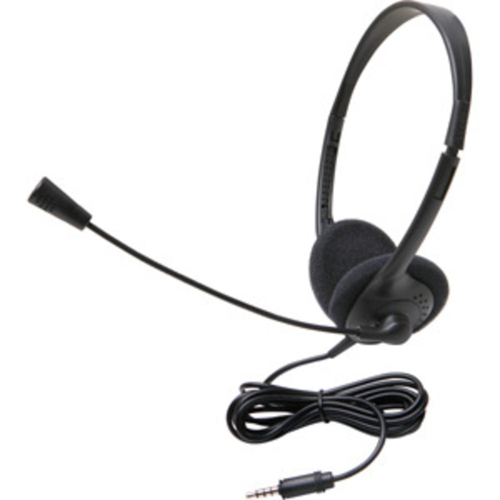 Califone 3065Avt Lightweight Stereo Headset W/Mic 3.5Mm - Stereo - Mini-phone (3.5mm) - Wired - 32 Ohm - 20 Hz - 20 kHz - Over-the-head - Binaural - Semi-open - 6 ft Cable - Electret Microphone - Black