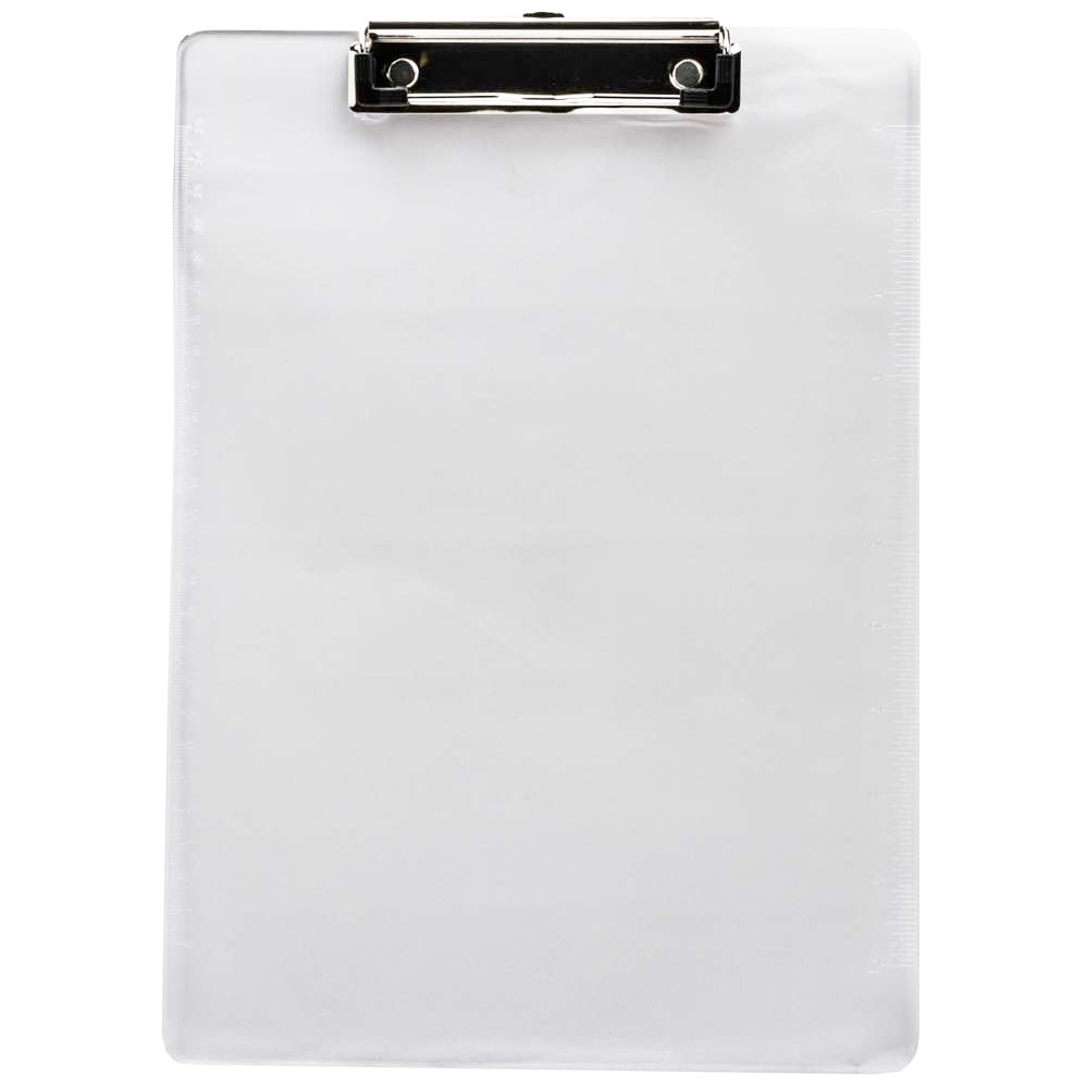 JAM Paper Plastic Clipboard with Metal Clip, 9in x 13in, Clear