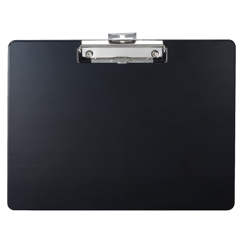 Officemate Landscape Plastic Clipboard, 9in x 12 1/2in x 1/2in, 60% Recycled, Black