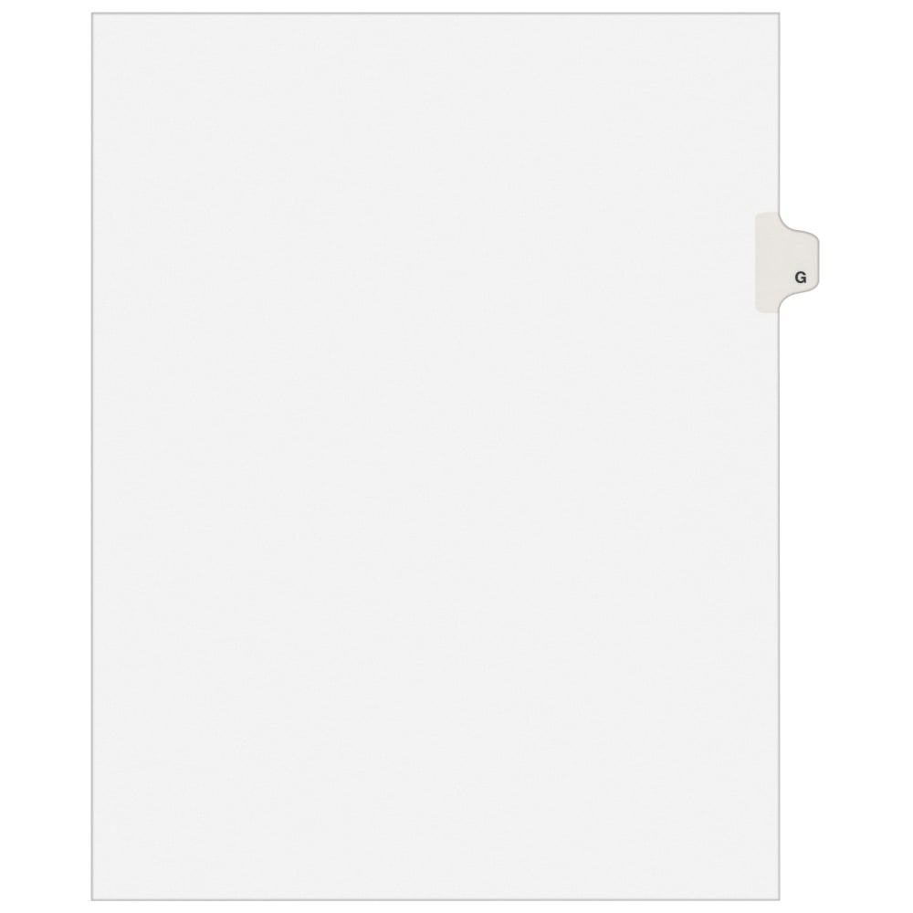 Avery 30% Recycled Side-Tab Legal Exhibit Dividers, Tab Title G, Pack Of 25