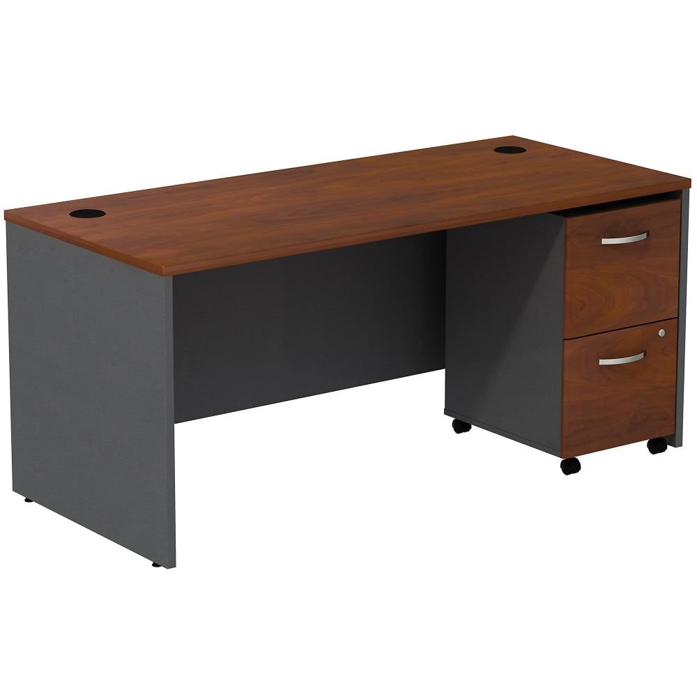 Bush Business Furniture Components 66inW Computer Desk With 2-Drawer Mobile Pedestal, Hansen Cherry, Standard Delivery