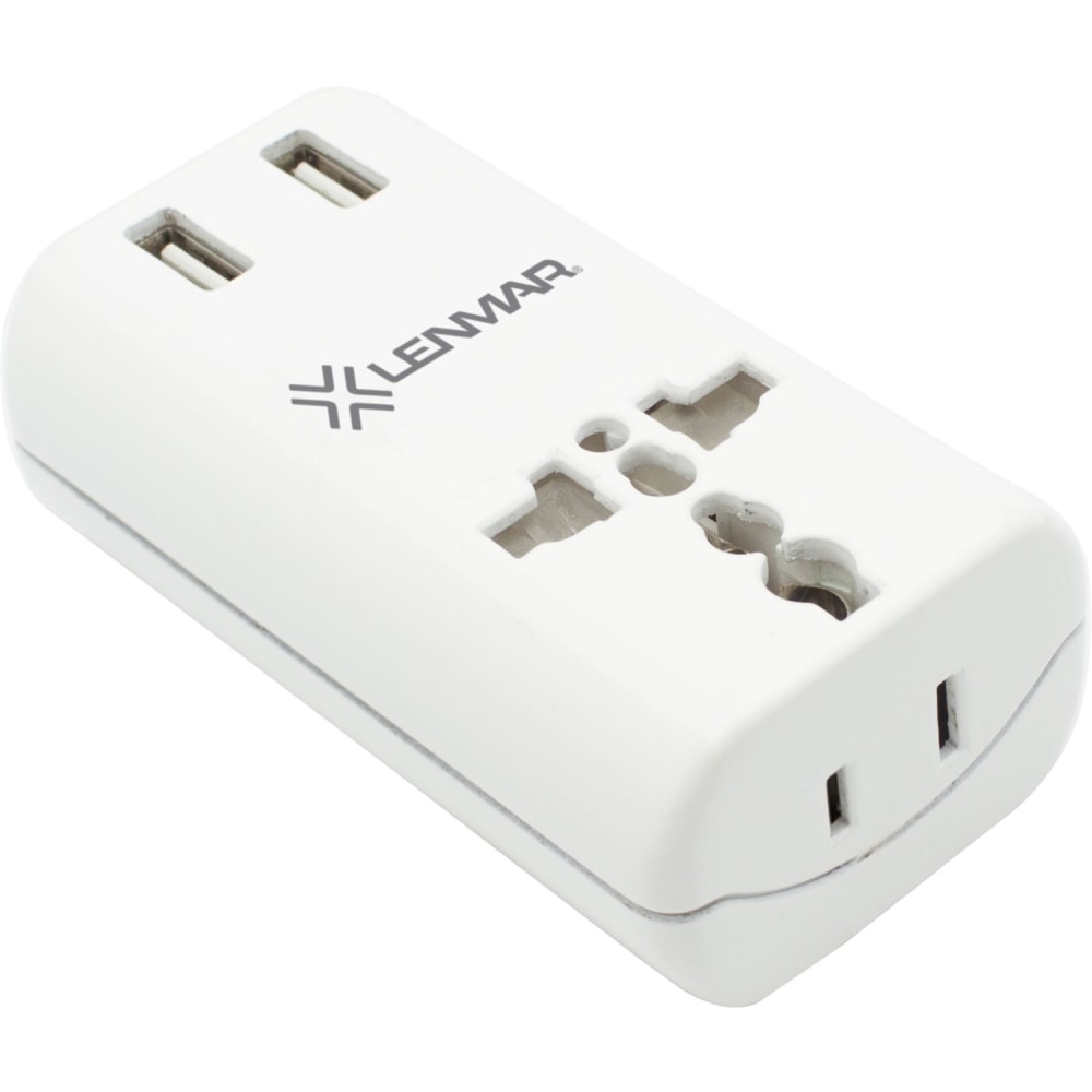 Lenmar Ultracompact All-in-One Travel Adapter With USB Port, White, LENAC150USBW