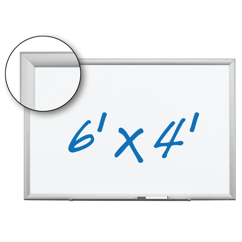 3M Magnetic Dry Erase Whiteboard, 72in x 48in, Aluminum Frame With Silver Finish