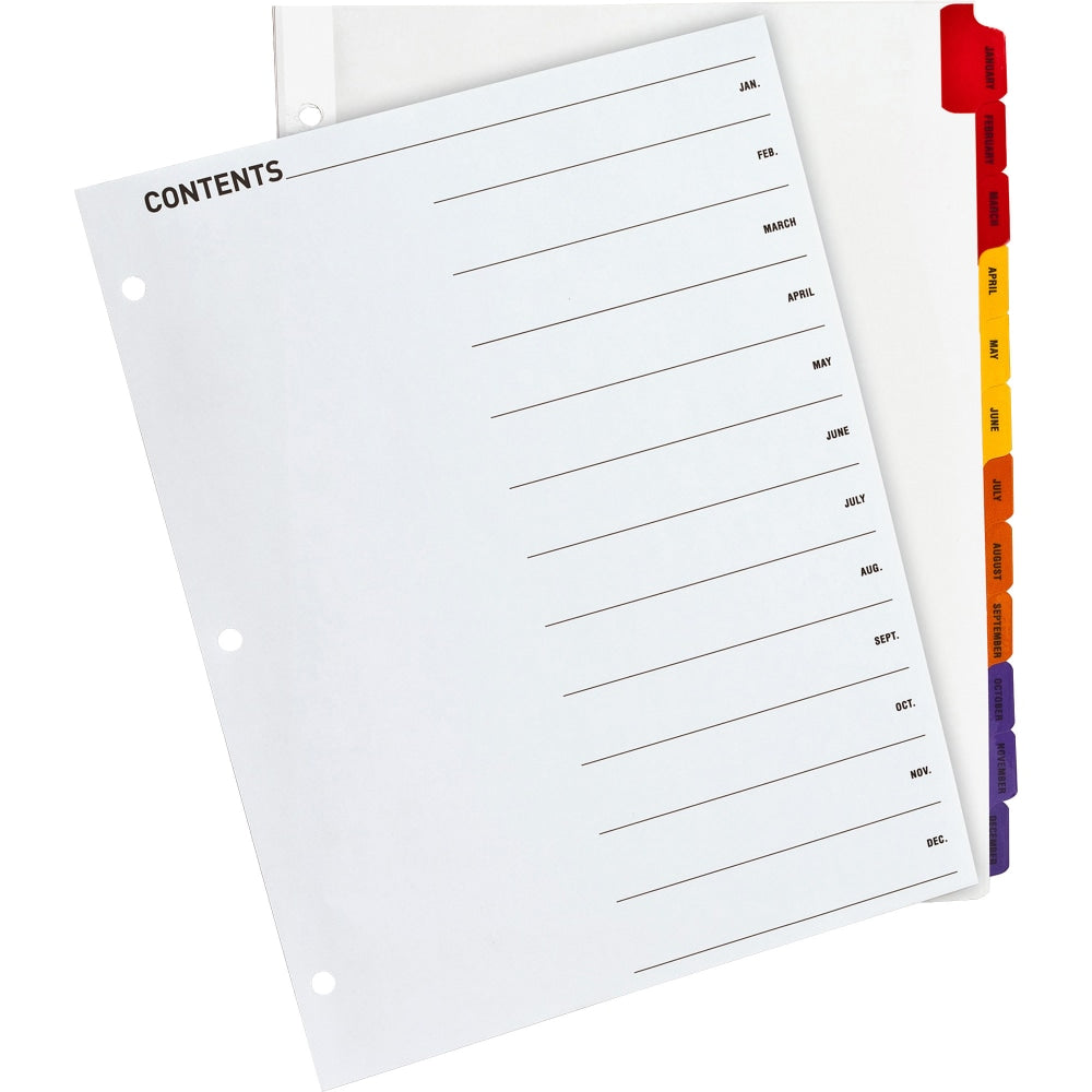 Sparco Jan-Dec Quick Index Dividers, Set of 12