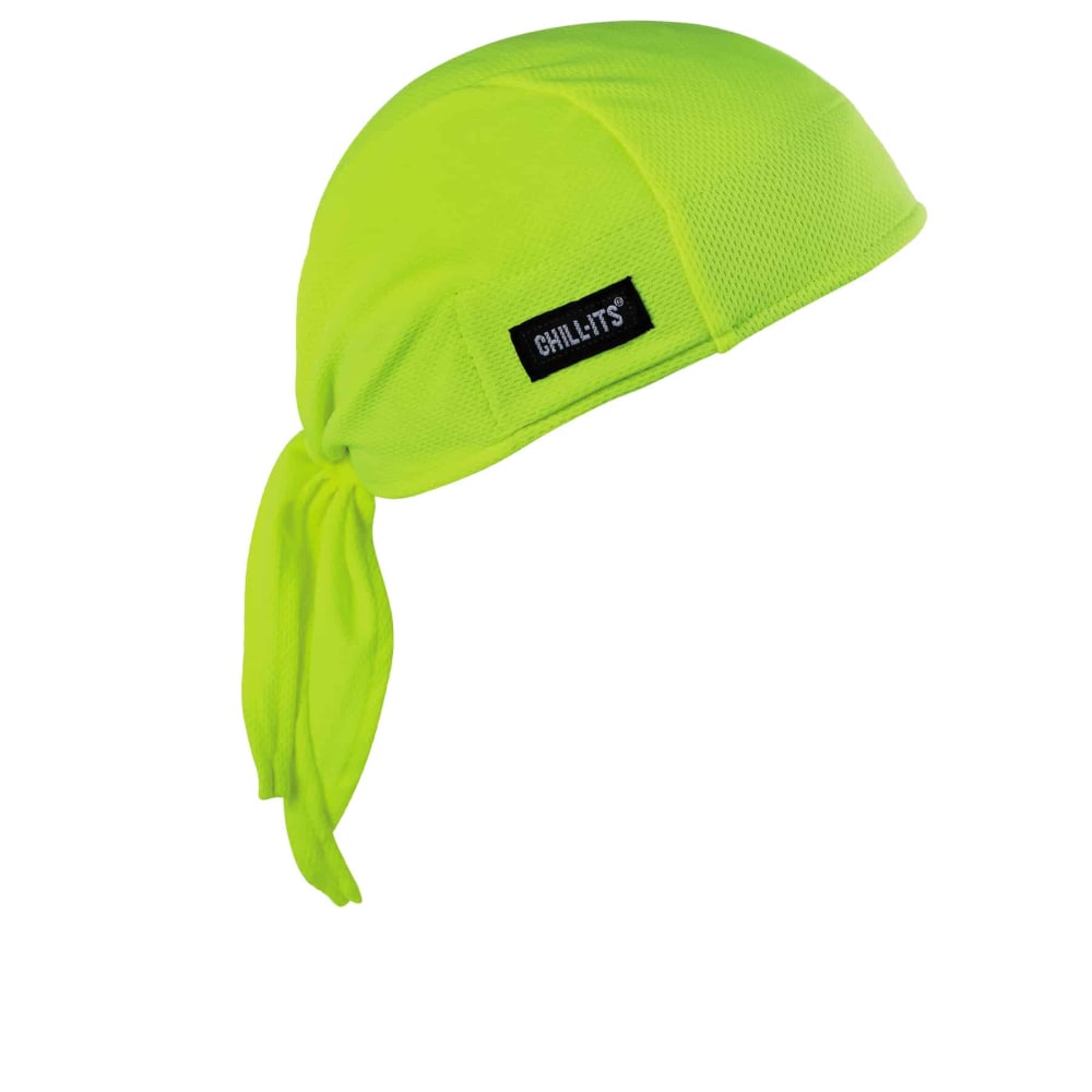 Ergodyne Chill-Its 6615 High-Performance Dew Rags, Lime, Pack Of 6 Dew Rags