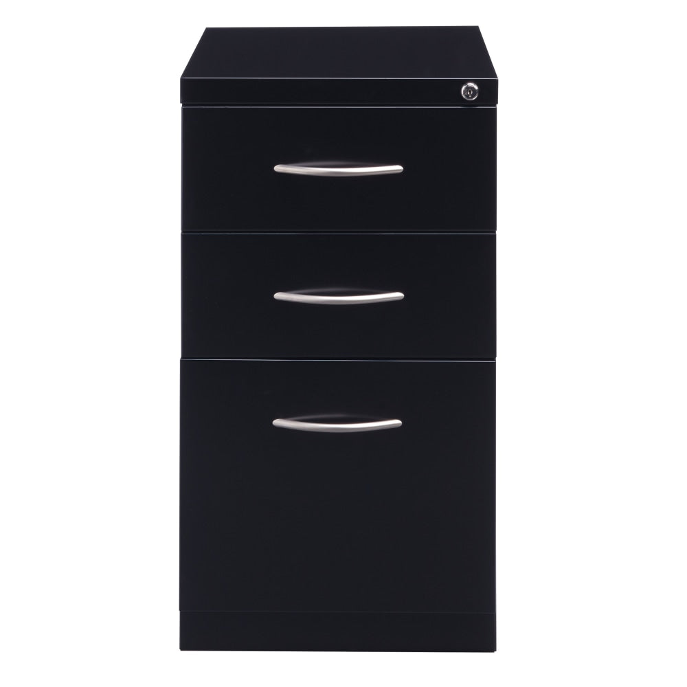 Hirsh 23inD Vertical 3-Drawer Mobile Pedestal File Cabinet, Black