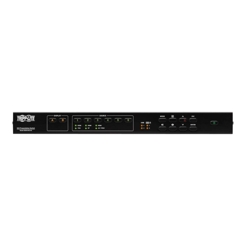 Tripp Lite 9x2 Multi-Format Presentation Matrix Switch w Audio Extractor 4K - 9x2 matrix switcher / audio disembedder