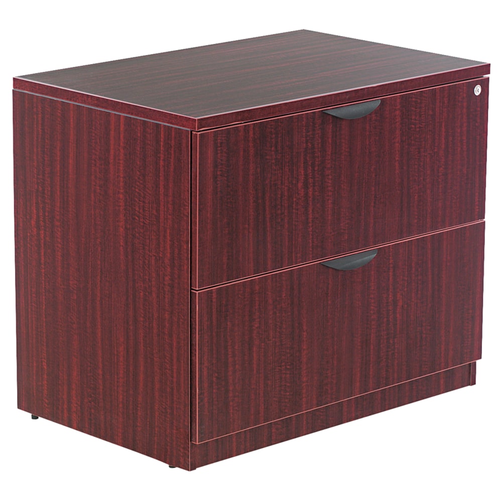 Alera Valencia 35inW x 22inD Lateral 2-Drawer File Cabinet, Mahogany