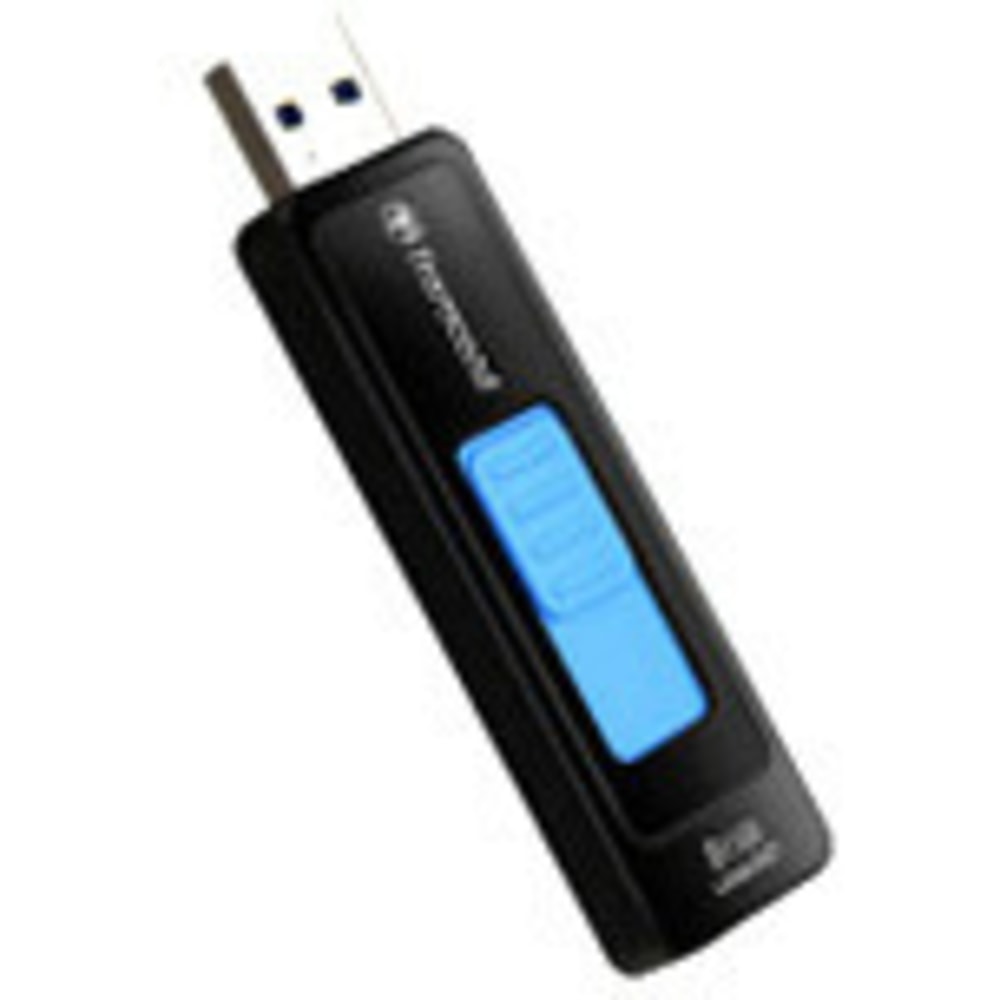 Transcend 64GB JetFlash 760 USB 3.0 Flash Drive - 64 GB - USB 3.0 - 80 MB/s Read Speed - 68 MB/s Write Speed - Black, Blue - Lifetime Warranty