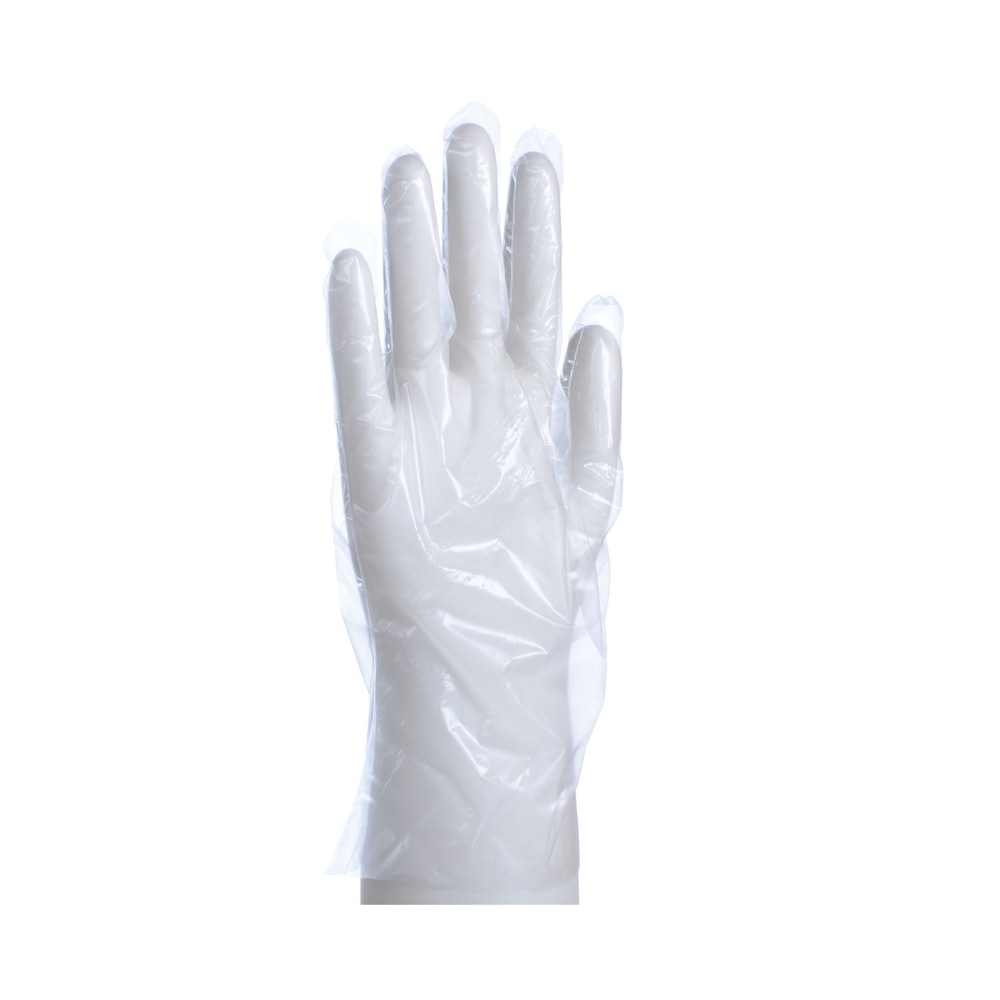 Daxwell Embossed Cast Polyethylene Gloves, Large, Clear, 100 Gloves Per Box