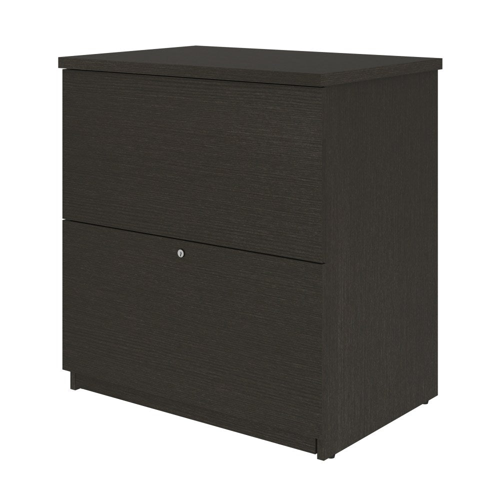 Bestar Universel 28-7/16inW x 19-5/8inD Lateral 2-Drawer File Cabinet, Deep Gray