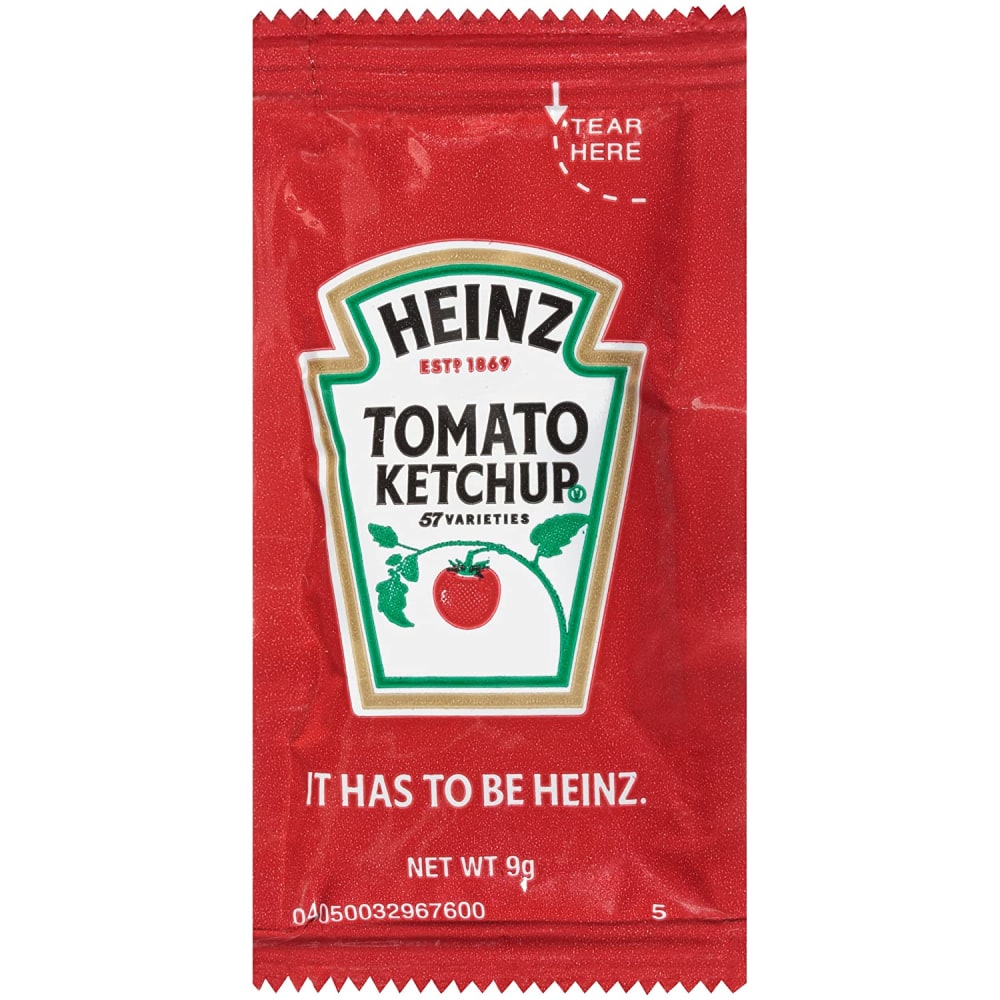 Heinz Single Serve Ketchup Packets, 0.25 Oz, Case Of 1,000 Packets