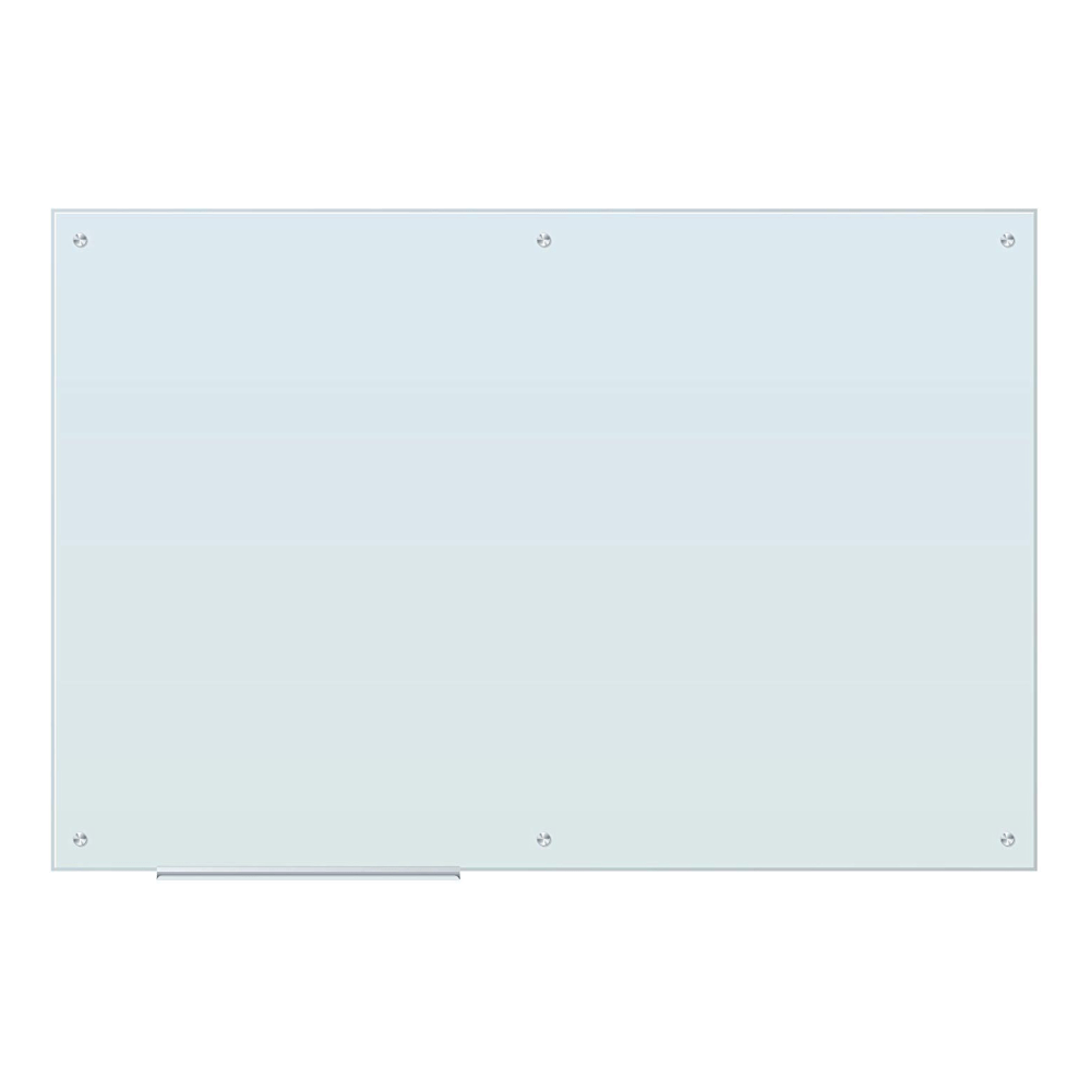 U Brands Frameless Magnetic Glass Dry-Erase Board, 72in x 48in, Frosted White (Actual Size 70in x 47in)