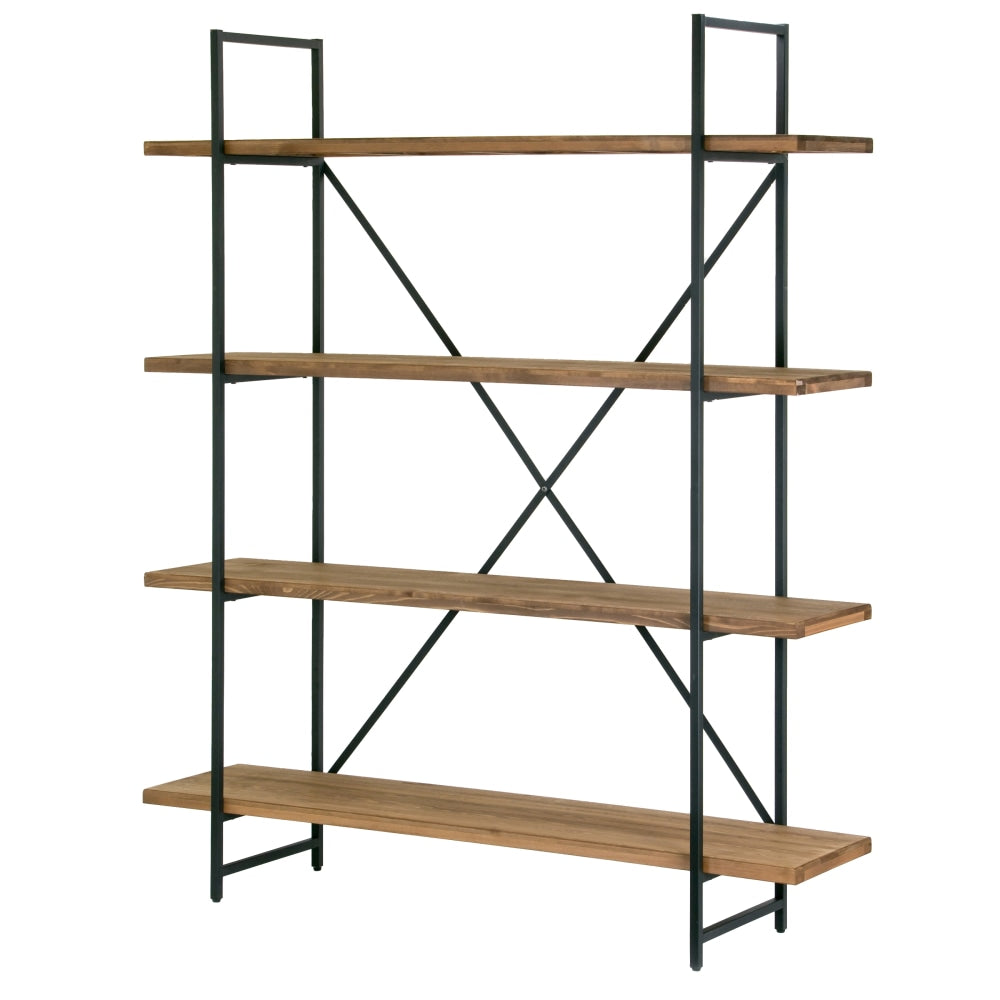 Glamour Home Ailis 75inH 4-Shelf Etagere Bookcase, Brown