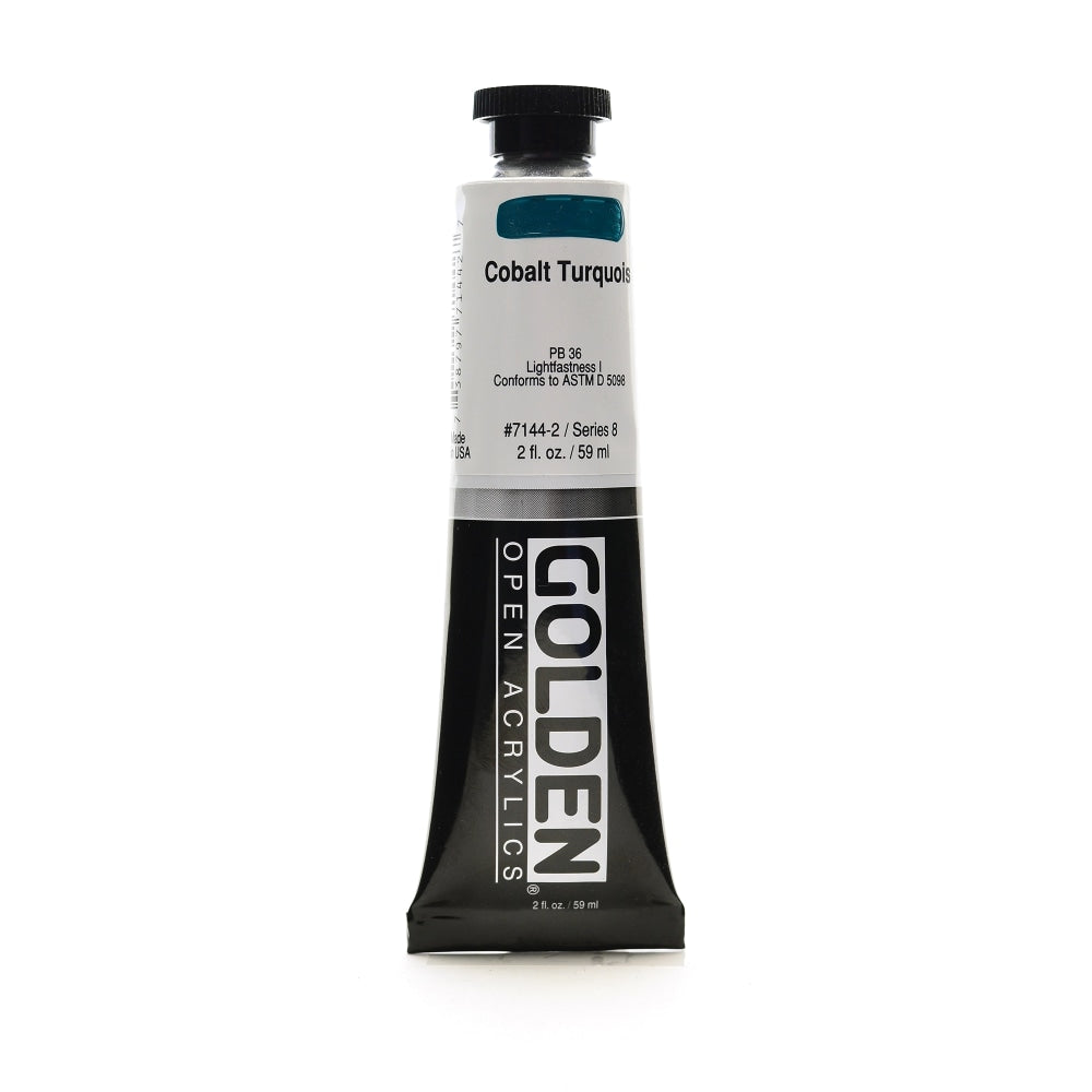 Golden OPEN Acrylic Paint, 2 Oz Tube, Cobalt Turquoise