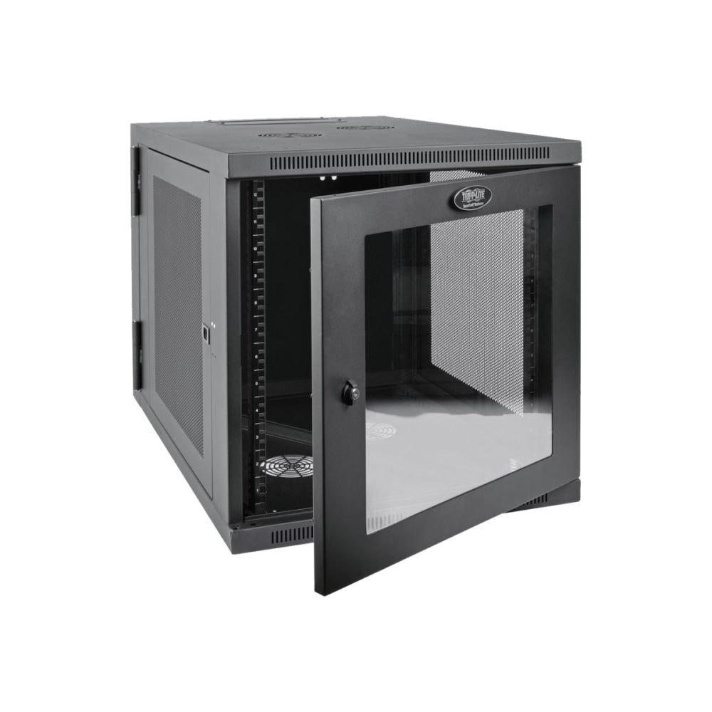 Tripp Lite 12U Wall Mount Rack Enclosure Hinged 33in Depth w Acrylic Window - For LAN Switch, Patch Panel, Server, PDU - 12U Rack Height x 19in Rack Width x 25.99in Rack Depth - Wall Mountable - Black Powder Coat