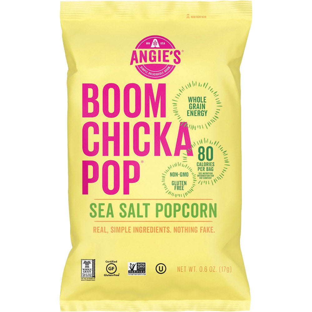 Angies BOOMCHICKAPOP Popcorn - Non-GMO, Gluten-free - Sea Salt - 1 oz - 24 / Carton