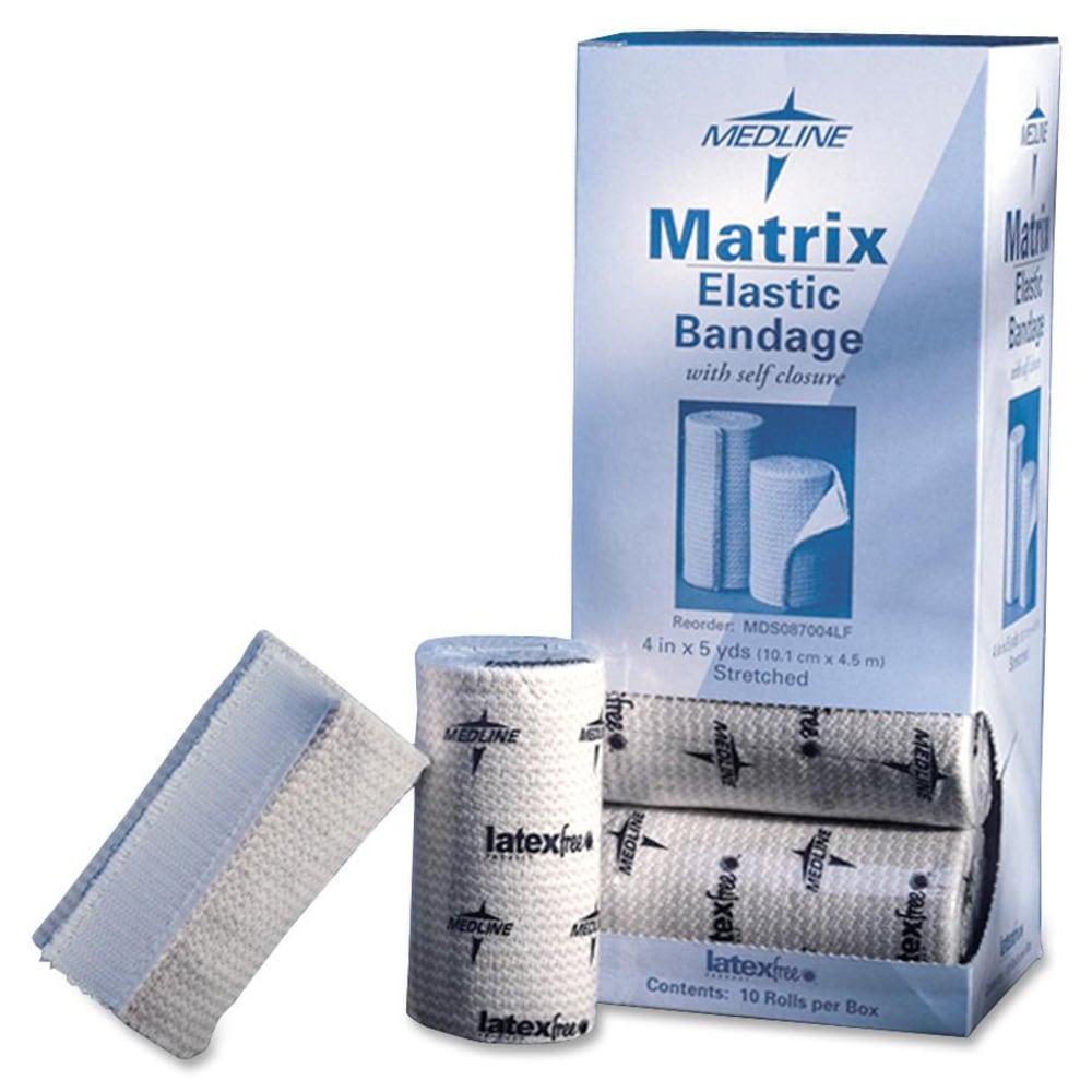 Medline Non-Sterile Matrix Elastic Bandages, 6in x 5 Yd., White/Beige, Box Of 10