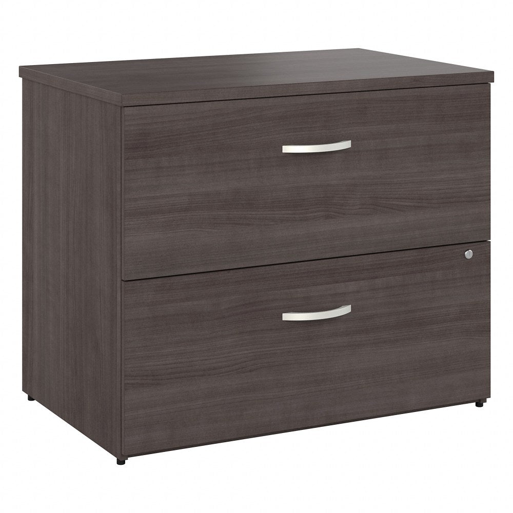 Bush Business Furniture Hybrid 35-11/16inW x 23-3/8inD Lateral 2-Drawer File Cabinet, Storm Gray, Standard Delivery