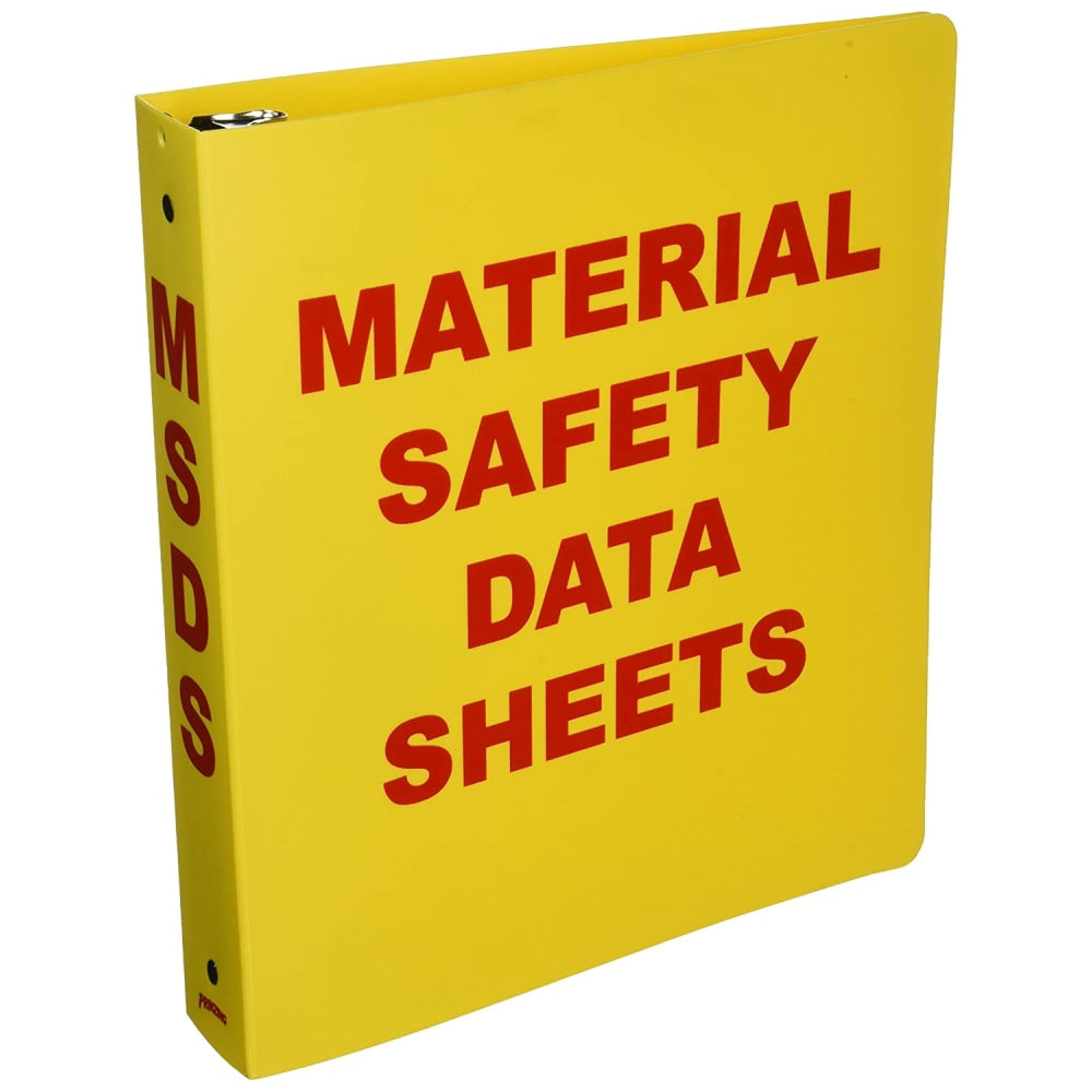 Hoffman Safety Data Sheet 3-Ring Binder, 1/2in Round Rings, Yellow/Red