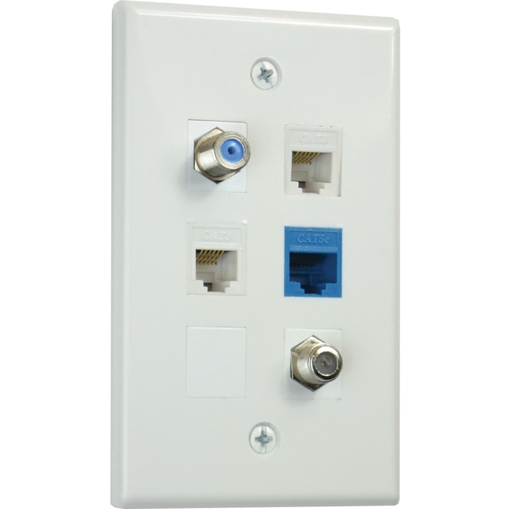 DataComm 6 Port Keystone Plate (Standard) - 6 x Socket(s) - White