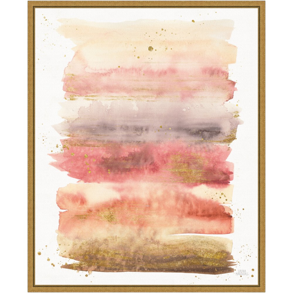 Amanti Art Desert Blooms Abstract I by Laura Marshall Framed Canvas Wall Art Print, 20inH x 16inW, Gold