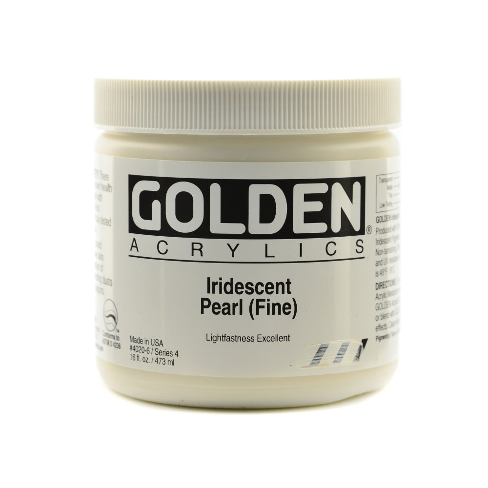 Golden Acrylic Paint, Fine, 16 Oz, Iridescent Pearl