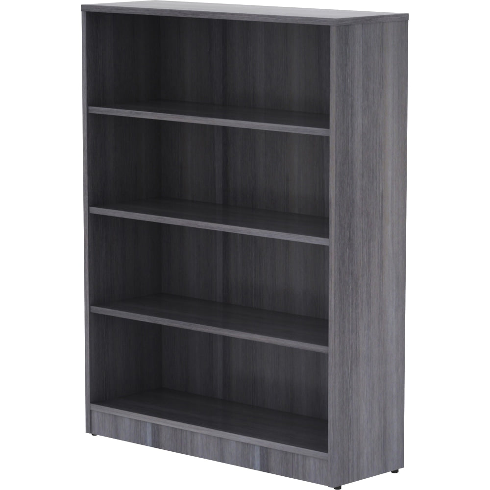 Lorell 48inH 4-Shelf Bookcase, Weathered Charcoal