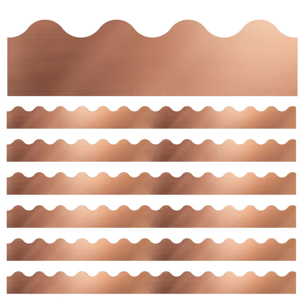 Carson Dellosa Education Scalloped Border, Sparkle + Shine Rose Gold Foil, 39ft Per Pack, Set Of 6 Packs