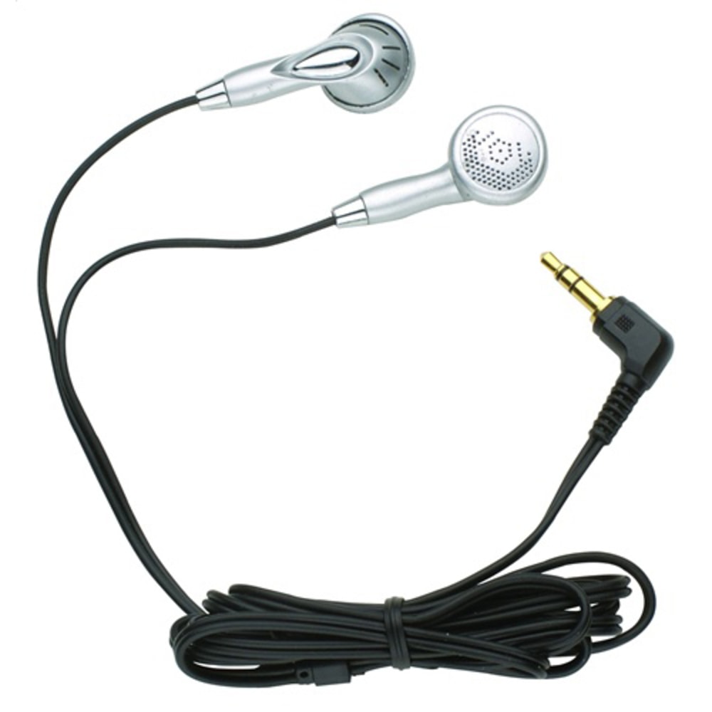 Hamilton HA-Bud Earphone - Stereo - Silver - Mini-phone (3.5mm) - Wired - Earbud - Binaural - Outer-ear - 4 ft Cable